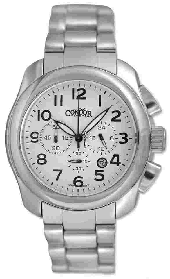 Condor
                           
                                 Classic Chronograph Stainless Steel Mens Watch Date White Dial CWS109