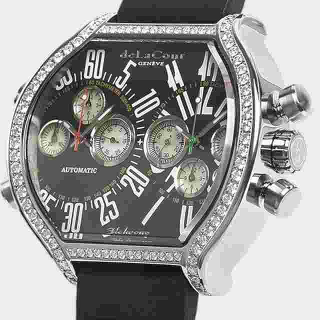 DeLaCour
                           
                                 NEW Bichrono S II Limited Diamond Steel GMT Chronograph Date/Box&Papers WAST2130-0979