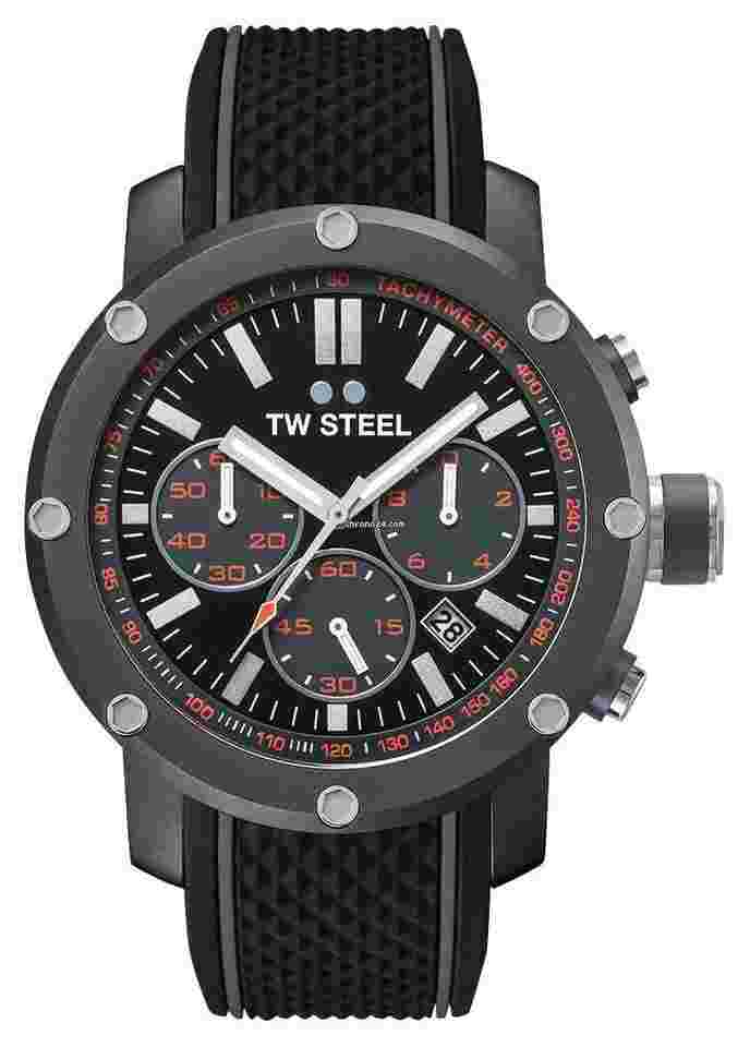 TW Steel
Grandeur Tech Chrono Gray PVD Silicon Strap Date Quartz Mens Watch TS4