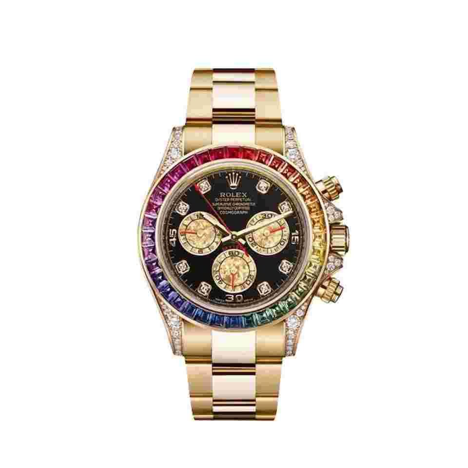 Rolex Daytona
116598RBOW 'Rainbow' Yellow Gold Black Dial Sapphire Bezel
