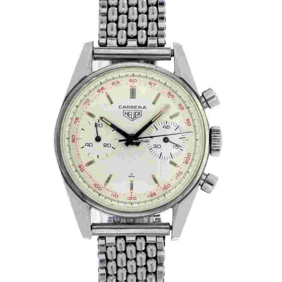 Heuer
                           
                                 Vintage 60s Heuer Carrera 45 Ref. 3647T " Red Tacky " Near Mint condition Rare Valjoux 92