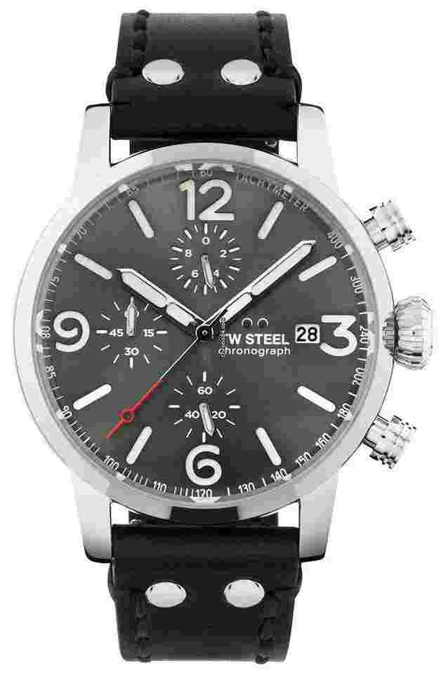 TW Steel
Maverick Chrono Steel Gray Dial Leather Date Quartz Mens Watch MS93