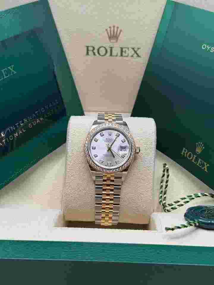 Rolex Lady-Datejust
                           
                                 NEW 2024 Silver Diamond Dial Diamond Bezel Two Tone Yellow Gold Jubilee 28mm