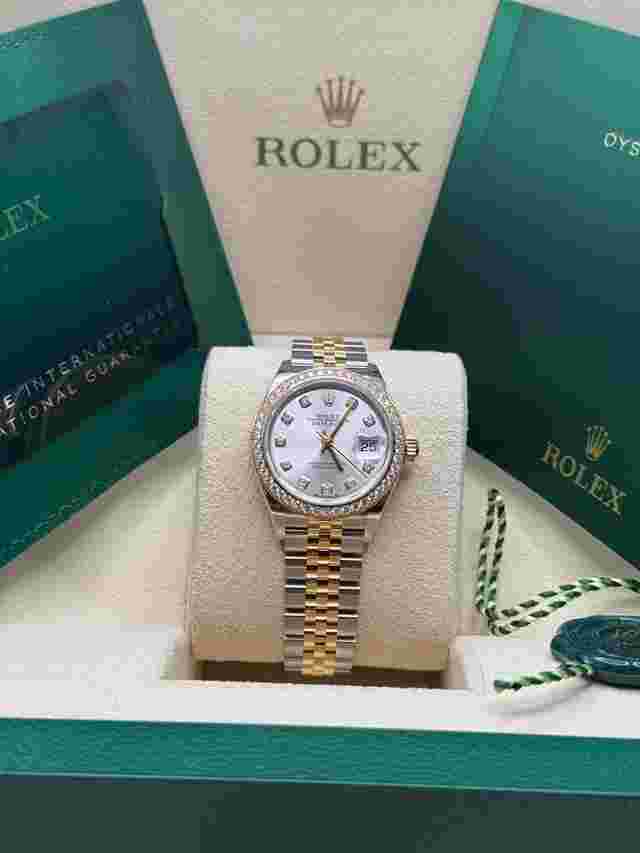 Rolex Lady-Datejust
                           
                                 NEW 2024 Silver Diamond Dial Diamond Bezel Two Tone Yellow Gold Jubilee 28mm