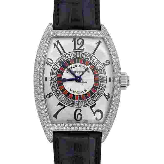 Franck Muller Vegas
                           
                                 Casablanca Silver Dial 9880 Vegas D 7 White Gold with Black Leather Watch 2024