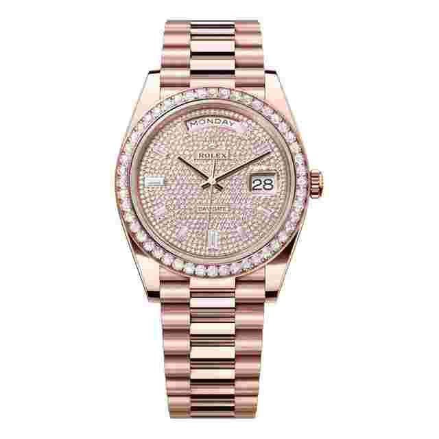 Rolex Day-Date 40
                           
                                 40mm 228345rbr-0002 Rose Gold with Pave Diamond Dial Presidential Watch 2024