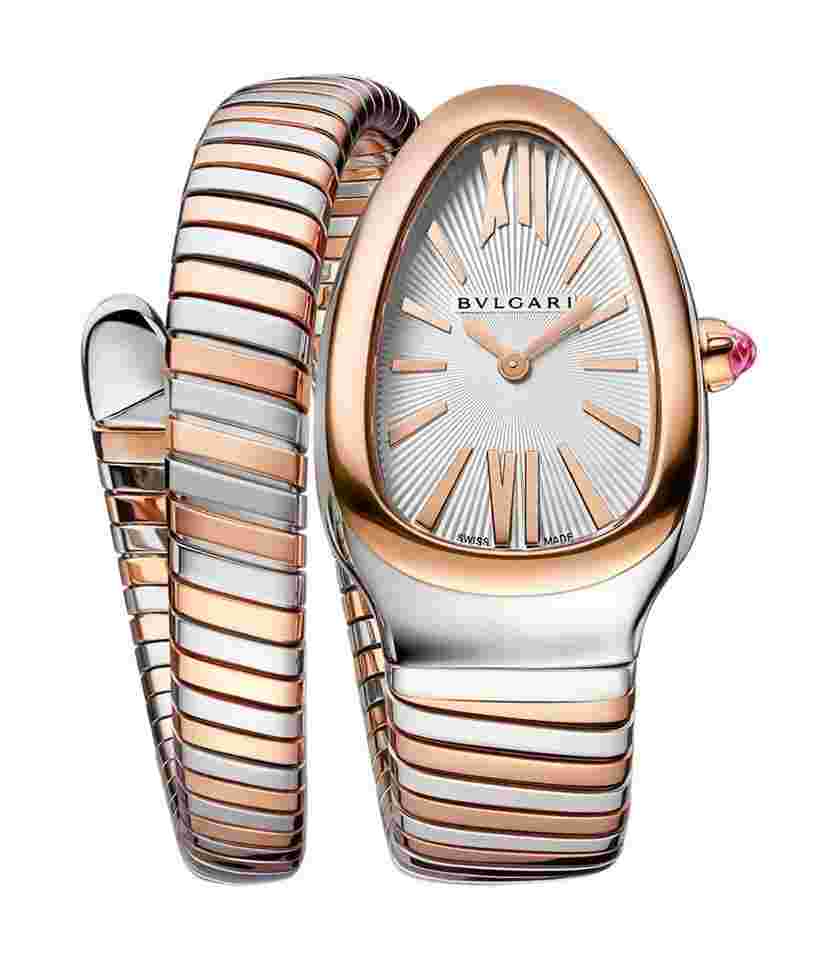 Bulgari Serpenti
35mm Tubogas Single Spiral Steel and 18k RG Silver Dial