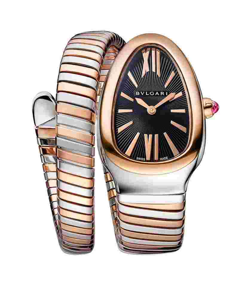 Bulgari Serpenti
35mm Tubogas Single Spiral Steel and 18k RG Black Dial