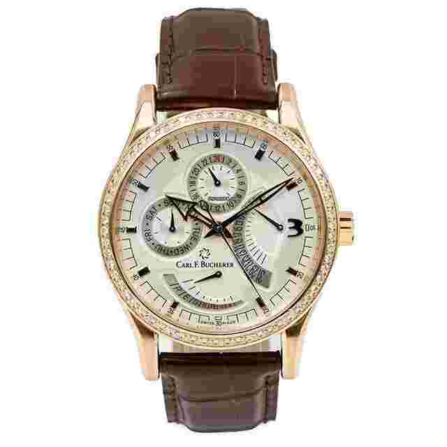 Carl F. Bucherer Manero
                           
                                 Retrograde Diamond Bezel 18K Rose Gold 00.10901.03.16.01
