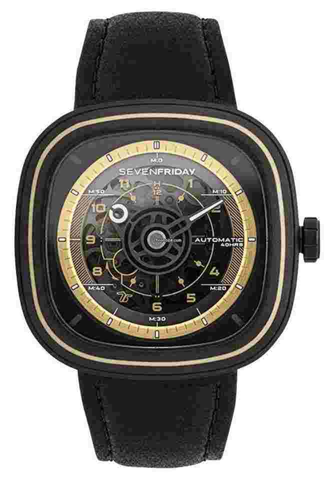 Sevenfriday
                           
                                 T-Series T-Works Automatic Black PVD Black Leather Mens Watch T2/06