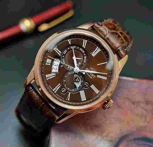 Orient Sun and Moon
                           
                                 & Moon RA-AK0009T automatic men's watch Chocolate brown dial 42.5mm Sapphire gl