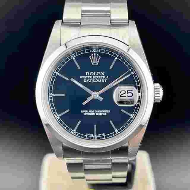 Rolex Datejust 36
                           
                                 36mm Nero Black Dial Serial F 2005 Green Sticker European Warranty FULL SET