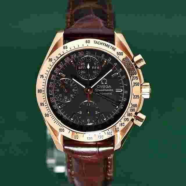 Omega Speedmaster Date
                           
                                 Triple Date 18k Rose Gold Automatic Black Dial Box&Papers