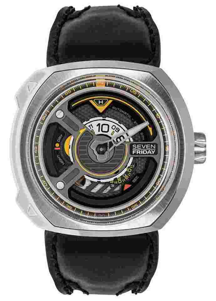 Sevenfriday
                           
                                 W-Series Blade Automatic Black Leather Strap Mens Watch W1/01