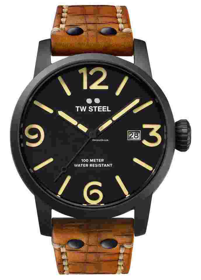TW Steel
Maverick Black PVD Black Dial Leather Date Quartz Mens Watch MS31