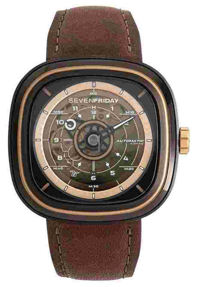 Sevenfriday
                           
                                 T-Series Automatic Gunmetal PVD Brown Dial Leather Mens Watch T2/03