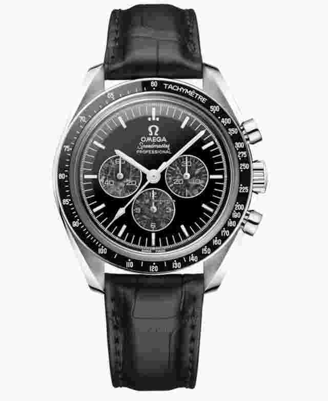 Omega Speedmaster Professional Moonwatch
                           
                                 42 mm platinum on leather strap