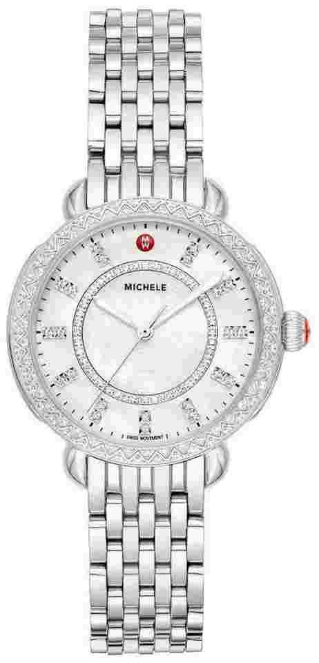 Michele
                           
                                 Sidney Classic Steel Mother-of-Pearl Diamonds Womens Watch MWW30B000001