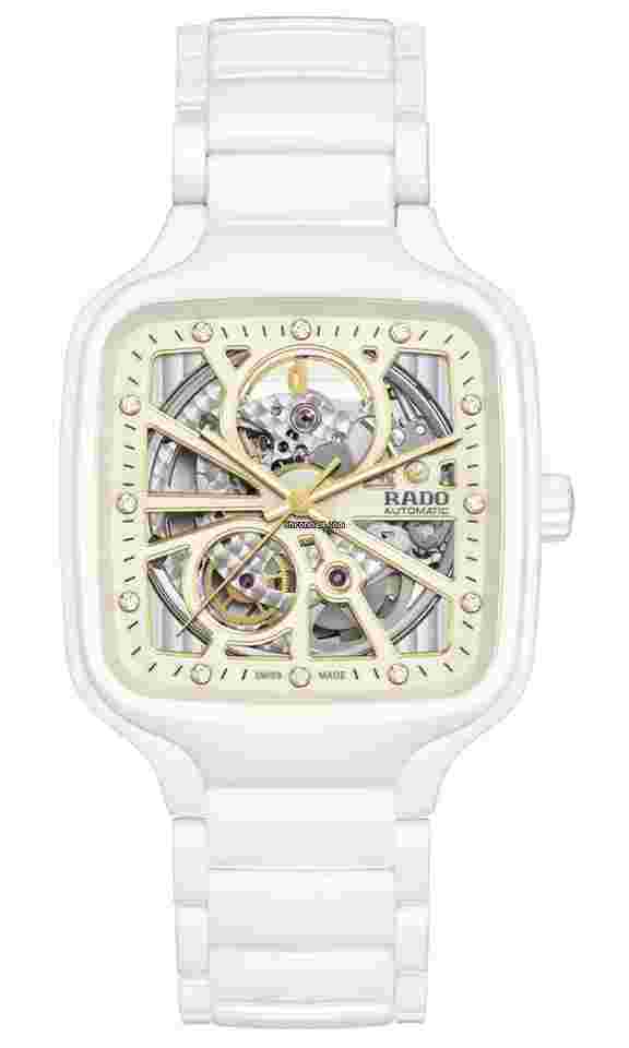 Rado True
Square Automatic R27073702 38mm Diamond Open Heart Ivory Dial Unisex Watch 80h