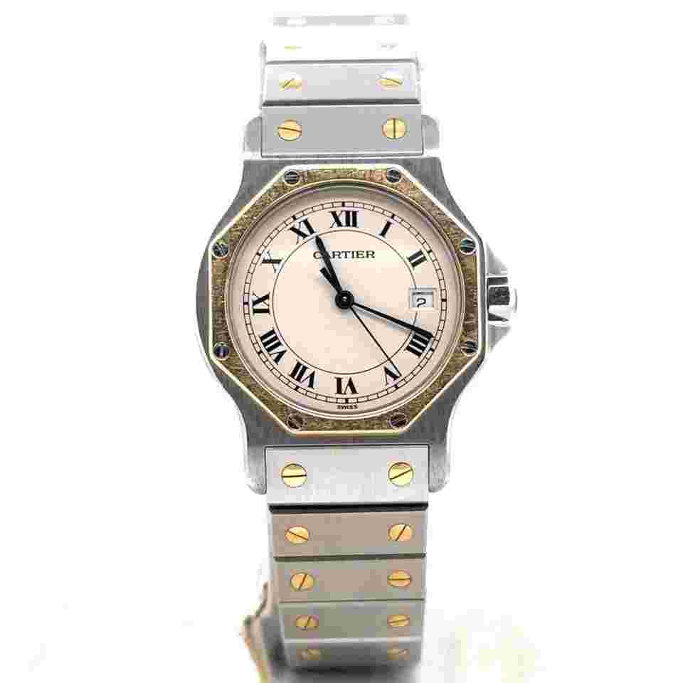 Cartier Santos
                           
                                 Octagon Quartz 30mm 18k Yellow Gold/Steel Unisex Watch 187902
