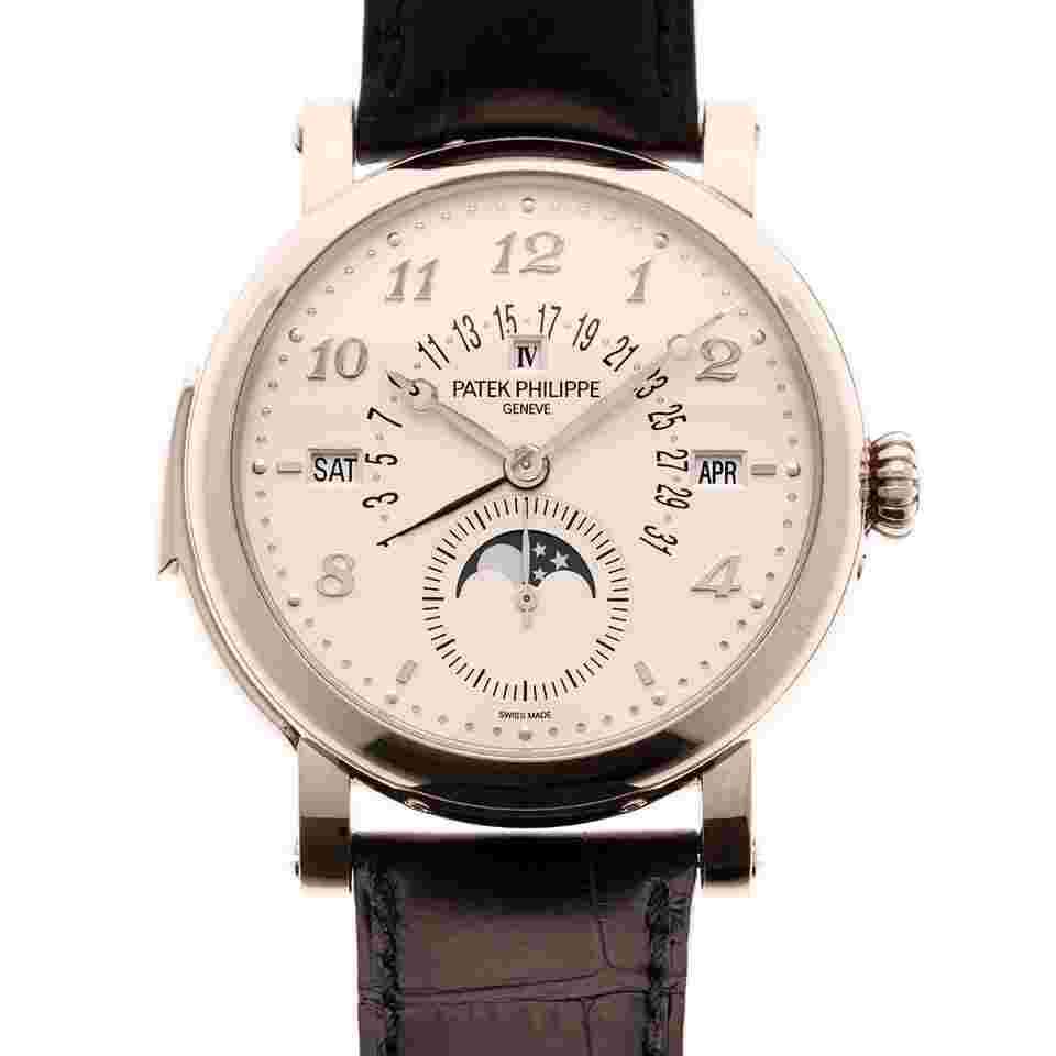 Patek Philippe Minute Repeater Perpetual Calendar
                           
                                 White Gold Grand Complication Minute Repeater Watch Ref. 5213