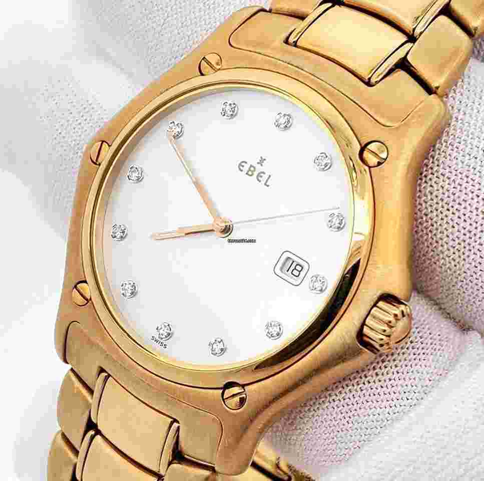 Ebel 1911
Factory White MOP Diamond 18k Yellow Gold Quartz 1911 37mm Watch 887902