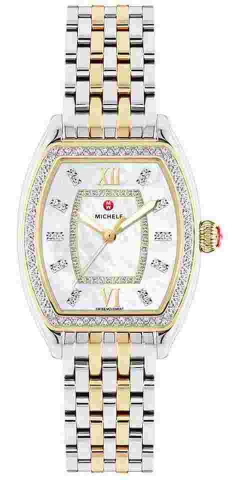 Michele
                           
                                 Releve Two-Tone Steel Diamonds Mother-of-Pearl Womens Watch MWW19B000002