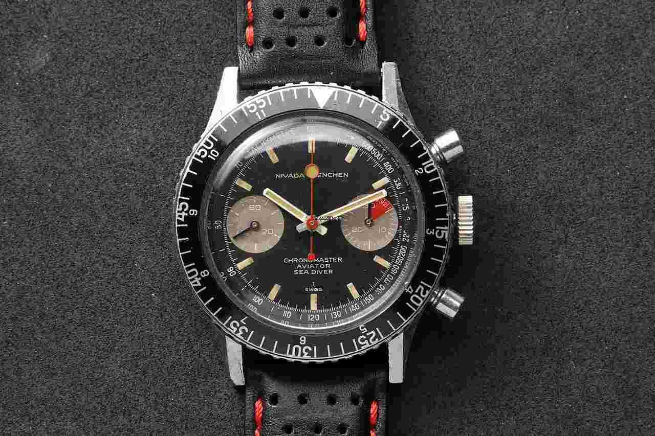 Nivada
                           
                                 Vintage Chronomaster Aviator Sea Diver - Lollipop hand - grey yachting subdials
