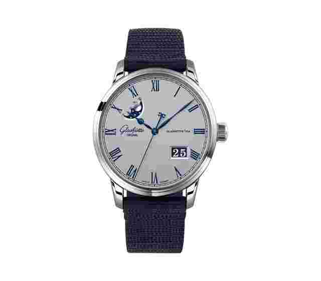 Glashutte Senator 40mm Excellence Panorama Date Moon Steel Grey Dial 
