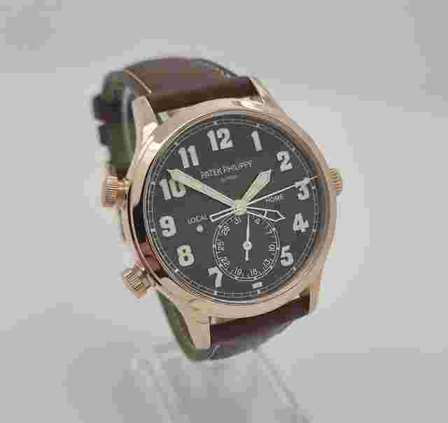 Patek Philippe Calatrava
                           
                                 Pilot Travel Time 18K Rose Gold Mens 42mm Watch B&Ps