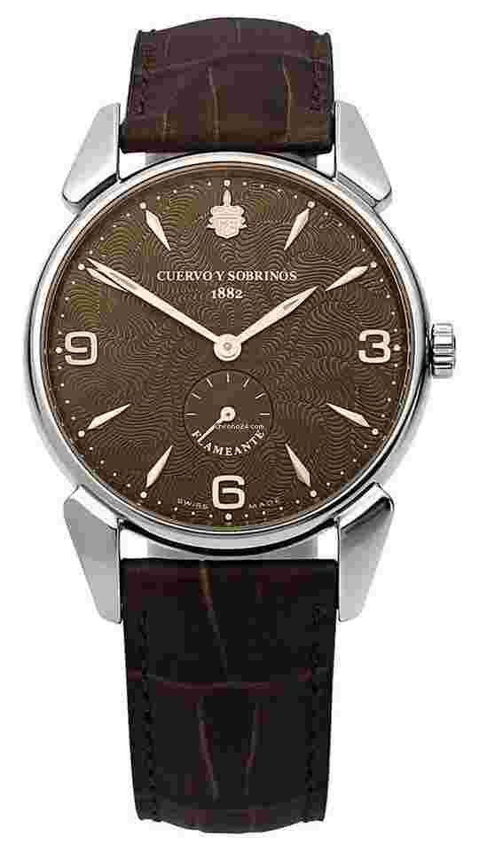 Cuervo y Sobrinos Historiador
                           
                                 Flameante Manual Wind Leather Mens Watch 3130.1FT