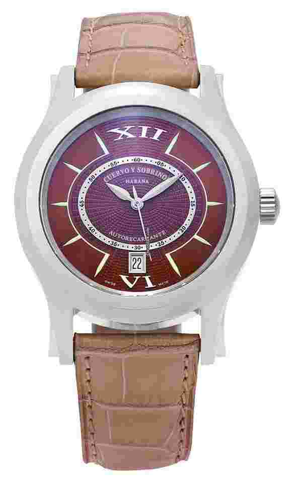 Cuervo y Sobrinos Robusto
Solo Tiempo Automatic Brown Leather Mens Watch 2802.1T