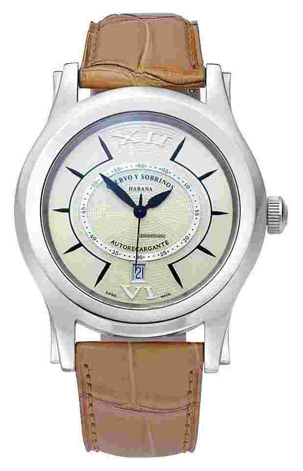 Cuervo y Sobrinos Robusto
Solo Tiempo Automatic Brown Leather Mens Watch 2802.1C
