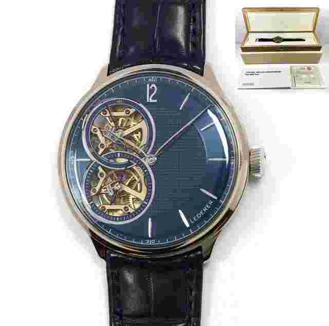 Lederer New Central Impulse Chronometer 9012.60.802 44MM 18K Wg Blue Box Papers