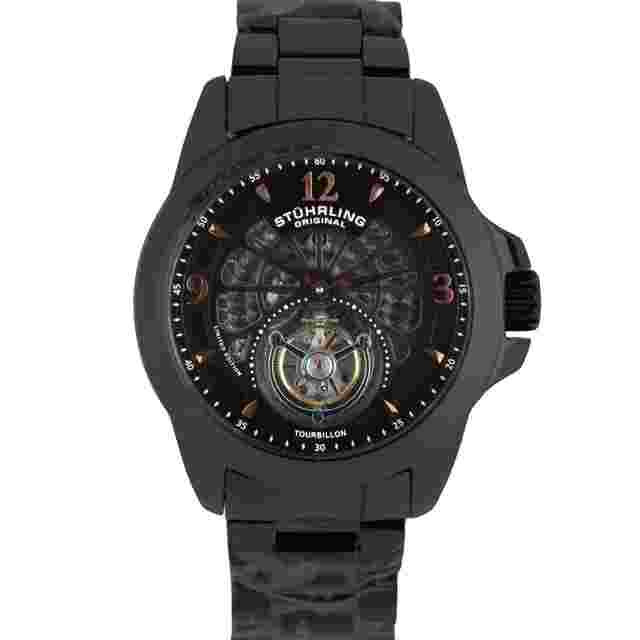 Stuhrling
                           
                                 The Pinnacle 47mm Tourbillon PAPERS Black Ceramic LTD Watch BOX