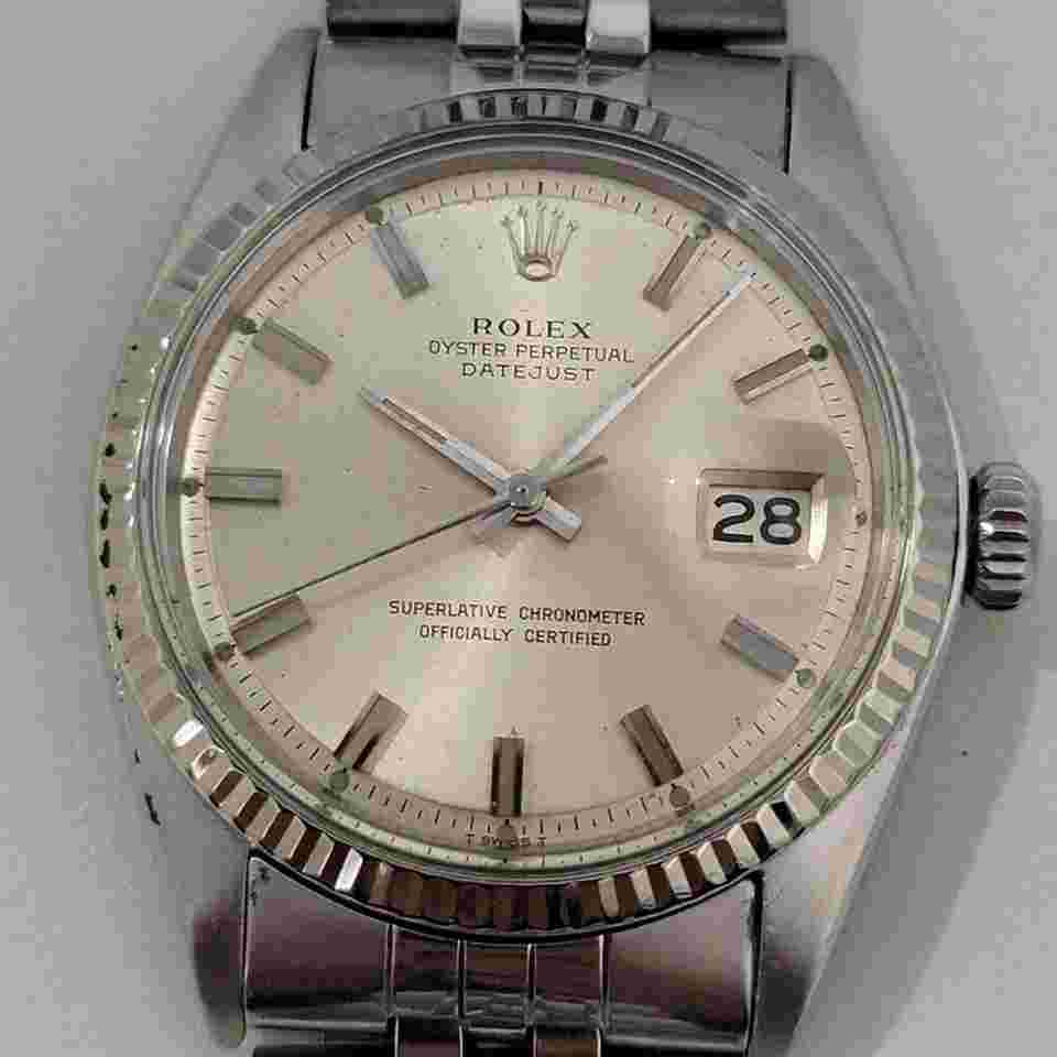 Rolex Datejust 36
Mens Rolex Oyster Datejust 1601 36mm 18k Gold SS Automatic Vintage 1970s RA388S
