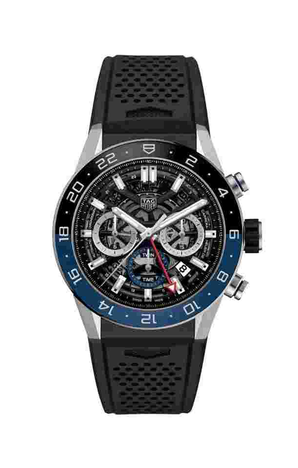 TAG Heuer Carrera
                           
                                 Chronograph Twin-Time 45mm Rubber Strap Watch CBG2A1Z.FT6157