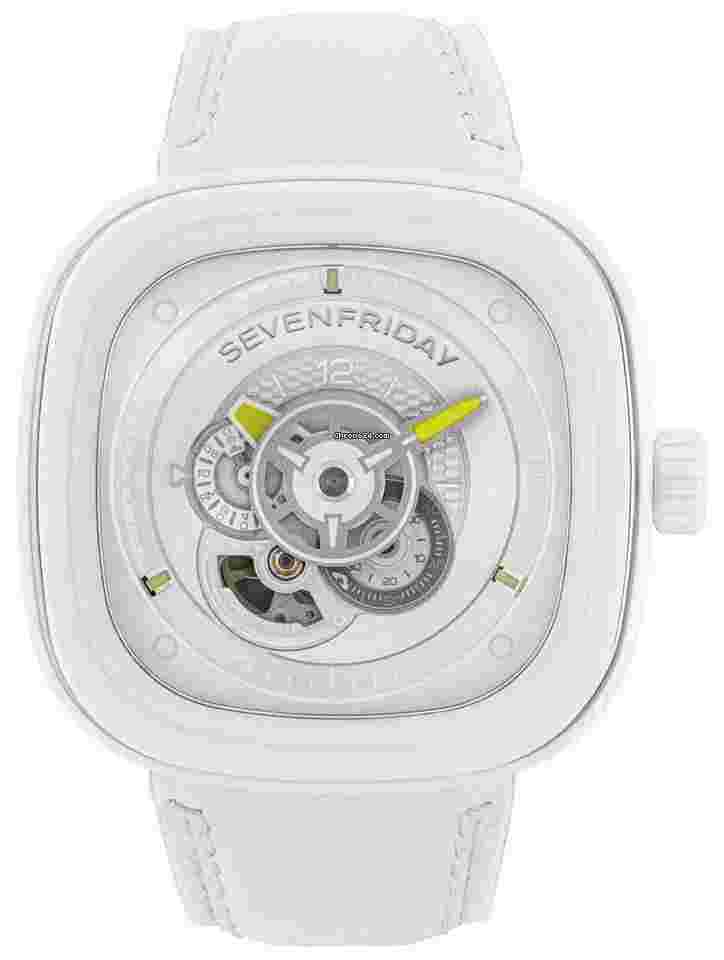 Sevenfriday P1-4
                           
                                 P-Series Caipi Automatic White Ceramic Leather Mens Watch P1C/04