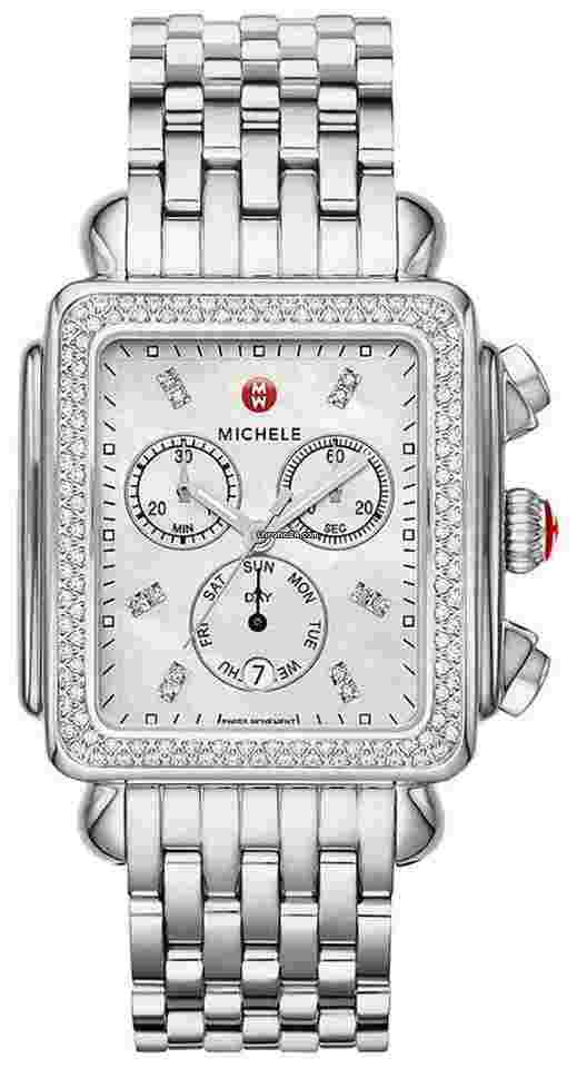 Michele Deco
                           
                                 XL Chronograph Day/Date Diamond Rectangle Womens Watch MWW06Z000035