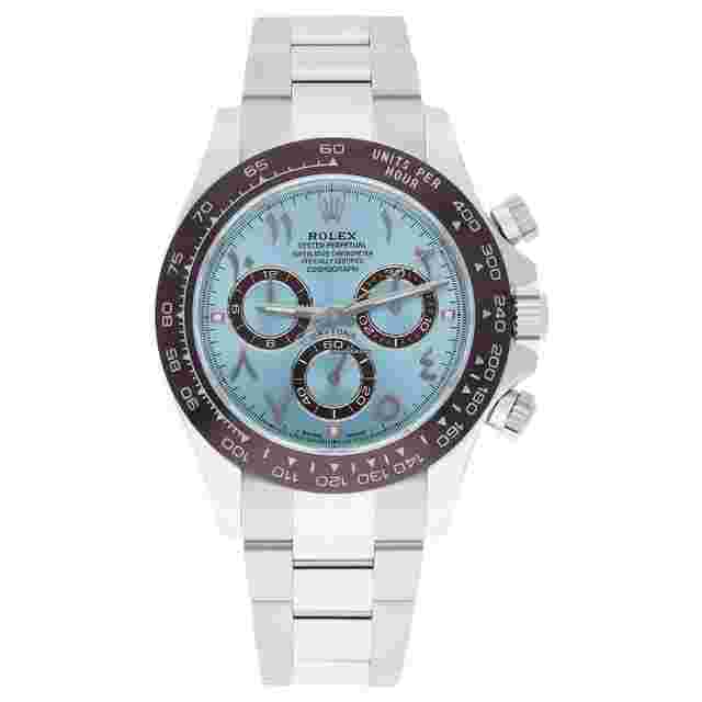 Rolex Daytona
                           
                                 Glacier Ice Blue Dial with Arabic Script 40mm Platinum Watch 116506 Unworn