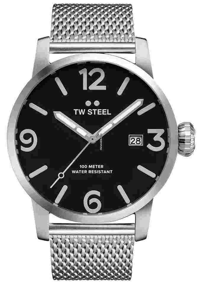 TW Steel
Maverick Stainless Steel Black Dial Date Quartz Mens Watch MB12