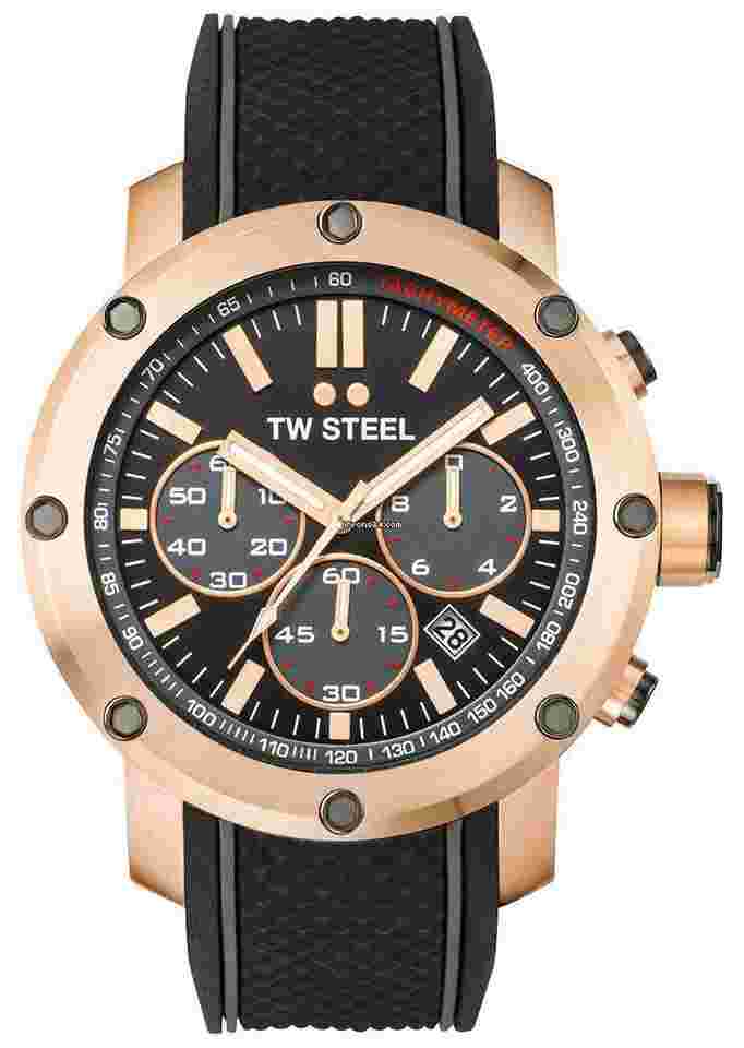 TW Steel
Grandeur Tech Chrono Rose Gold PVD Silicon Date Quartz Mens Watch TS5