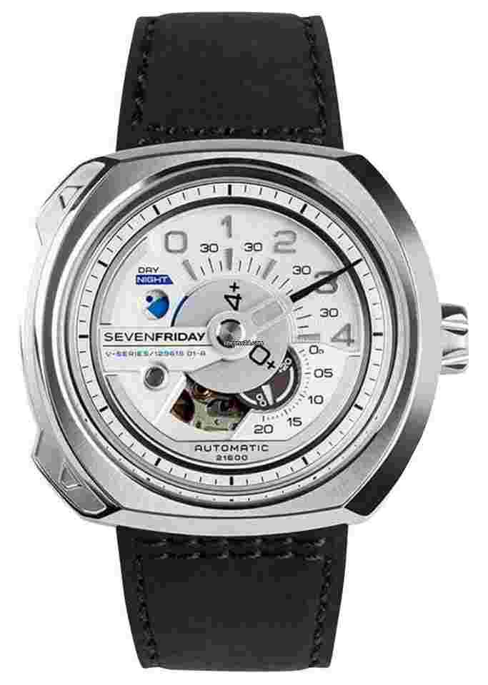 Sevenfriday
                           
                                 V-Series Automatic Steel Silver Dial Black Leather Mens Watch V1/01