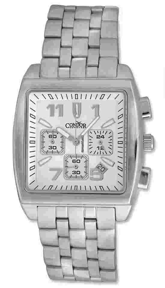 Condor
                           
                                 Classic Chronograph Stainless Steel Mens Watch Date Silver Dial CWS112