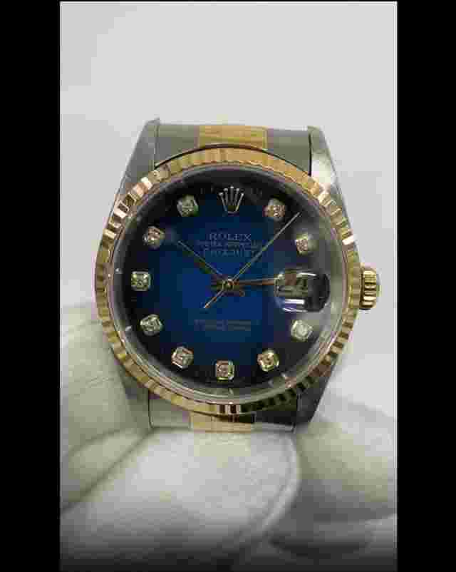Rolex Datejust 36
                           
                                 mm SS & YG - Fluted Bezel - Blue Diamond Dial - Jubilee Bracelet 16233