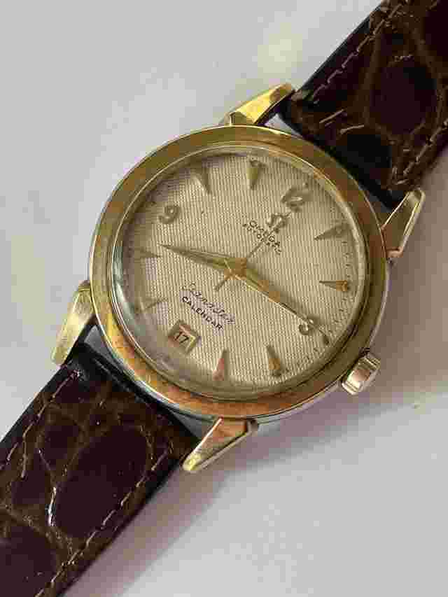 Omega Bumper
                           
                                 Calendar Bumper Automatic Solid 14K(585) Rose Gold Bezel Textured Dial Cal.355 Vintage SW