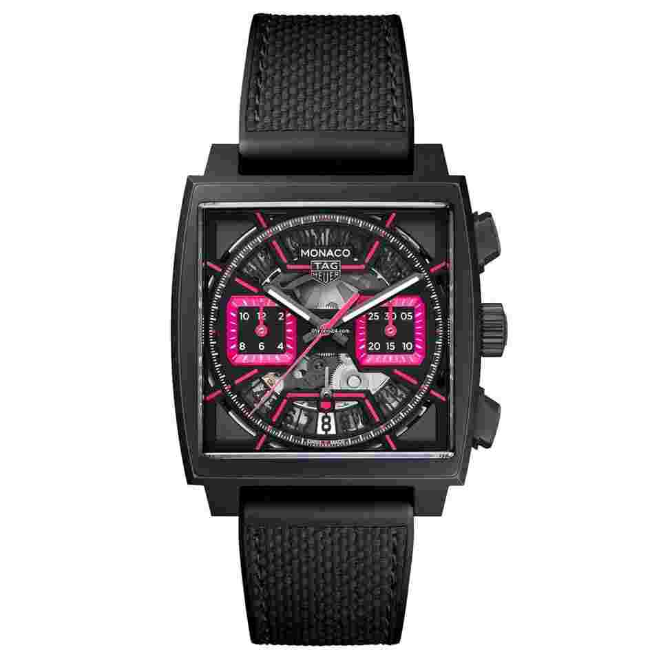 TAG Heuer Monaco
                           
                                 Chronograph Black Titanium Pink Subdials NEW UNWORN