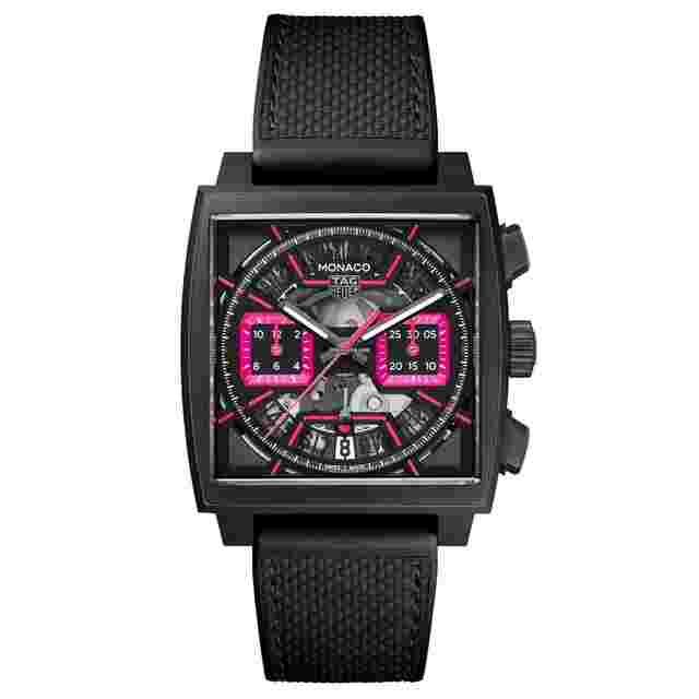 TAG Heuer Monaco
                           
                                 Chronograph Black Titanium Pink Subdials NEW UNWORN