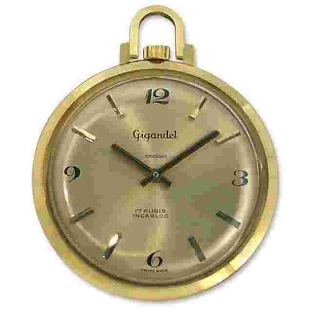 Gigandet
                           
                                 14kt Gold Mens Vintage Open Face Pocket Watch 14k - 1970's