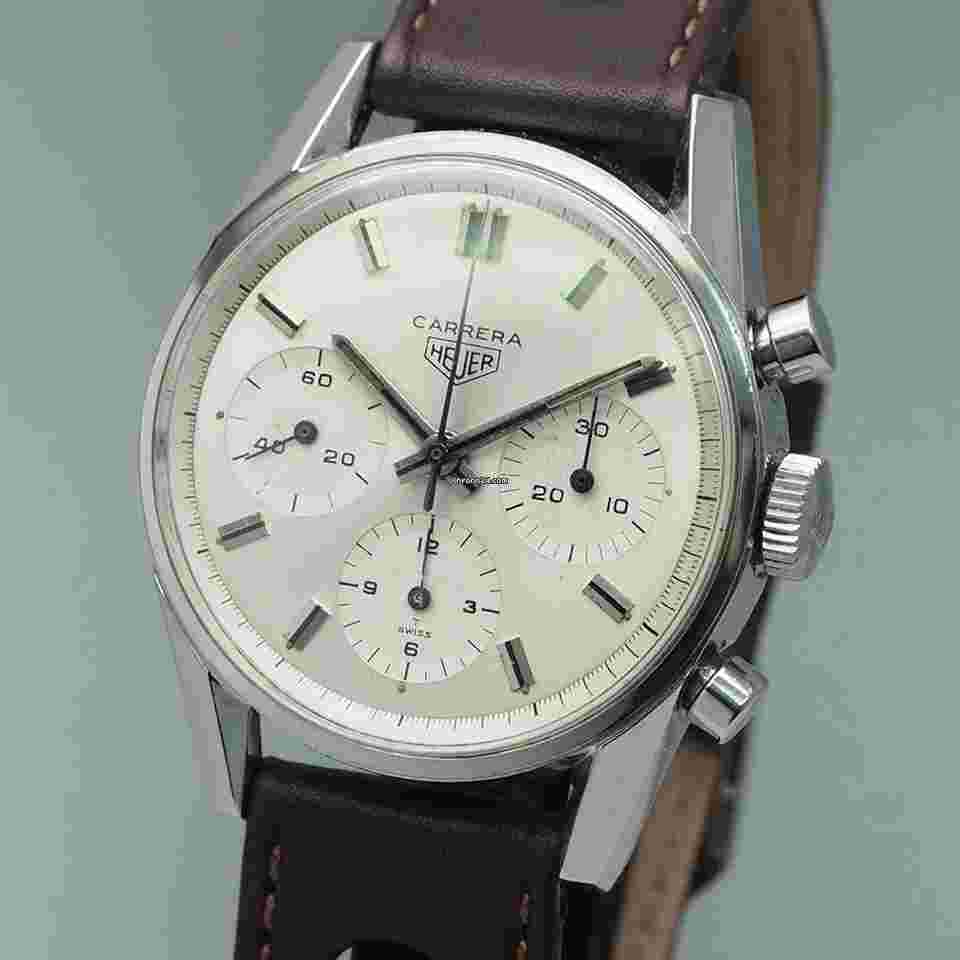 Heuer
                           
                                 Carrera Chronograph Vintage 2447S Stahl/Leder